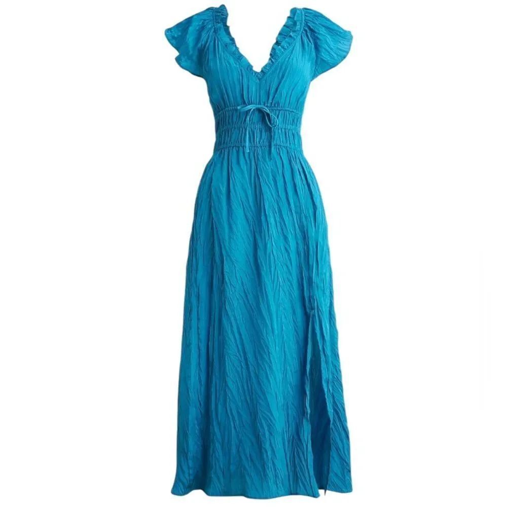 J. Crew Palermo dress in viscose-blend crinkle New